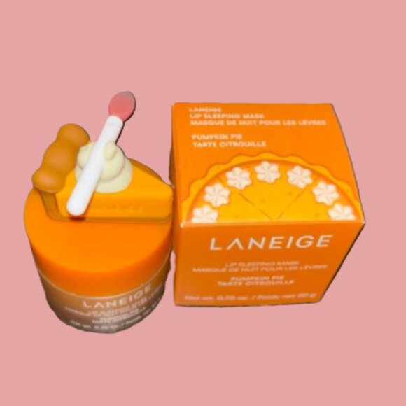 Laneige PUMPKIN PIE Lip Sleeping Mask & TOPPER Set Ltd Ed Rare NIB - Picture 2 of 4